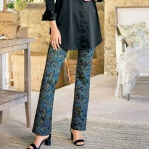 Soft Surroundings Marbleized Print Ponte Knit Pants SP